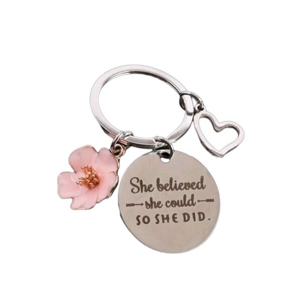 "She Believed She Could So She Did" Keychain - Picture 5 of 5